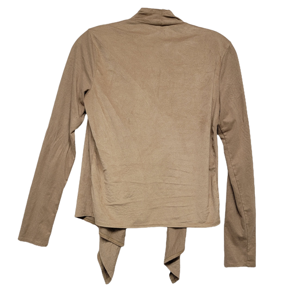 Antistar Women's Microfiber Waterfall Cover-Up Top Light Brown Tan Size S - Picture 2 of 5